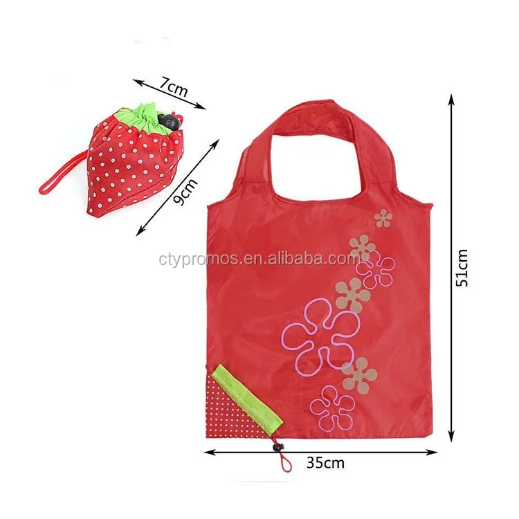 custom printed recycled foldable shopping fruit strawberry