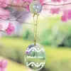 Custom Etch Glass Oval Pendant For Easter Decoration