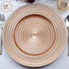 China embossed rose gold charger plates wholesale