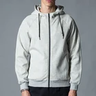 Hoodie 2018 Men Zip Up Black Cotton Fleece Hoodie
