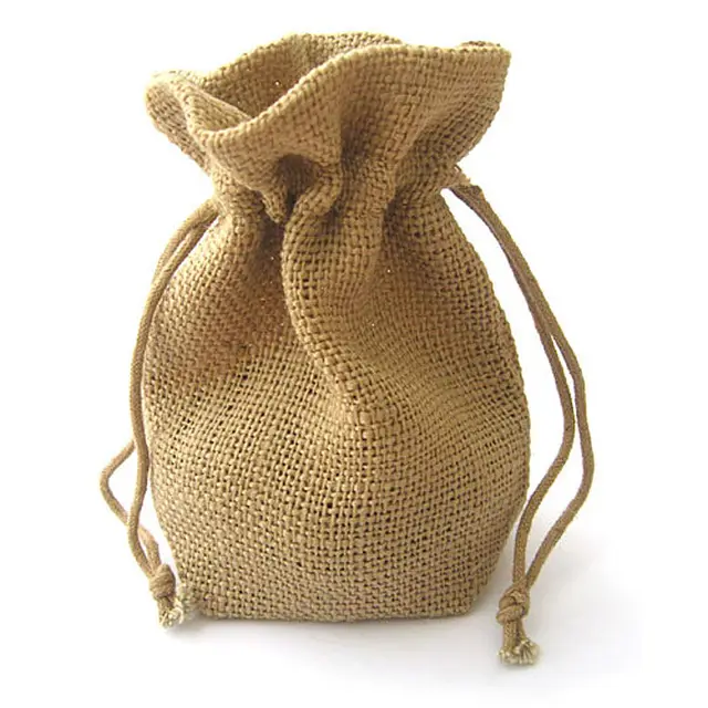 drawstring gift hessian bag