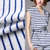 100% cotton flat rib knitted weft plain dyed navy blue and white stripe corduroy fabric