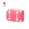 Fancy Lighted Carry Pu Leather Hard Beauty Floral Clear Makeup Vintage Cosmetic Box Case