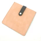 High Quality Custom mini Button Closure sheepskin Leather Jewelry Pouch Packaging Bag