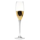 fanshional colored gold rimmed champagne glass