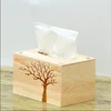 Wooden desktop tissue box dining room office bedroom household napkin holder