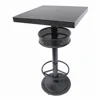 Home bar use Powder Coated Cast Iron lounge restaurant bar table With Footrest