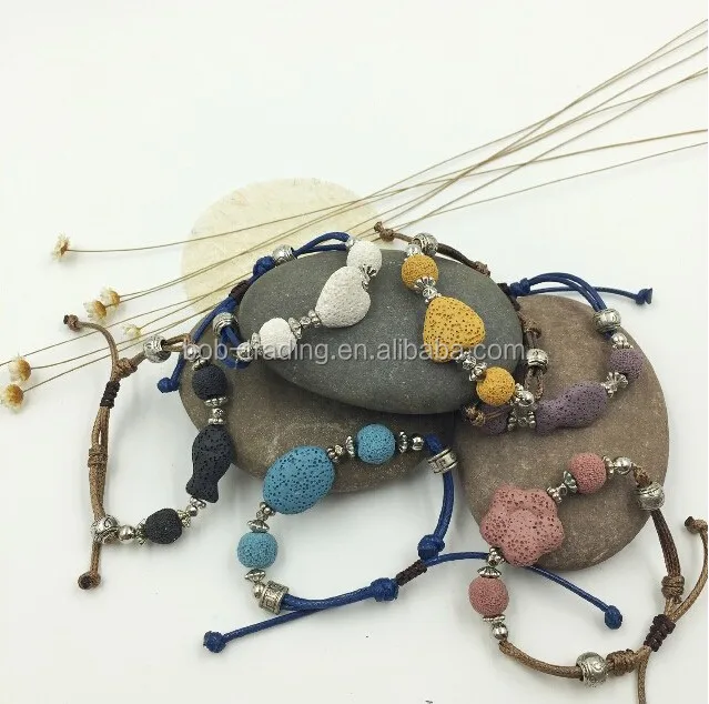 bob trading custom volcanic lava rock stone bracelet wire druzy bangle bracelets
