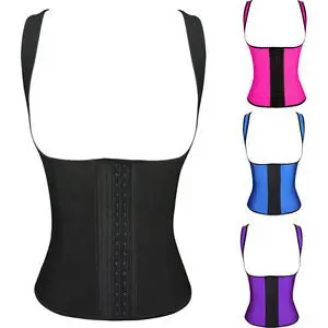 100% Latex plus size Latex Rubber Waist Trainer Cincher Underbust Corset Shapewear clothes walson
