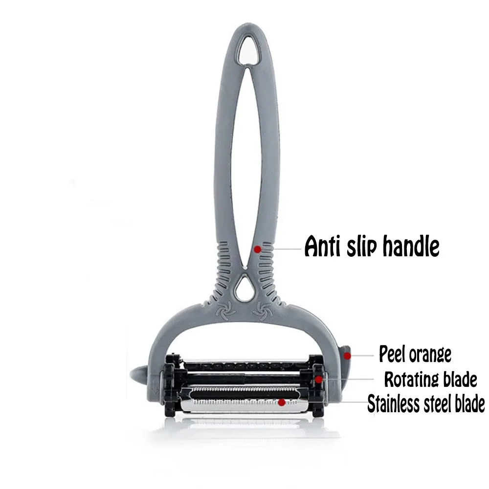 Stainless Potato Peeler Vegetable Slicer Cutter Kitchen Accessories 360 Degree Rotary Fruit Peeler Ultra Dual Julienne KC1092
