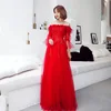 HQ159 Floor Length A-line 2019 New Elegant Long Evening Dress Ostrich Feathers Fancy Ladies Long Evening Party Wear Gown