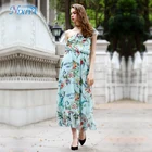 Custom Print Ladies Maxi Long One-Shoulder Dresses Women Cheap Silk Casual Dress
