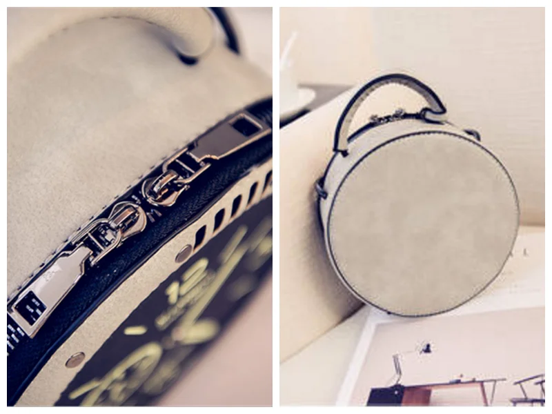 Wholesale ladies custom printed pu leather small round shoulder handbags for women
