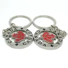 Custom Metal Canada Maple leaf Keychain, Canada flag keychain