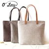 2018 promotional Eco Friendly Cotton jute bag with leather handles