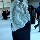 China Black Granite Headstone Tombstone Angel Headstones