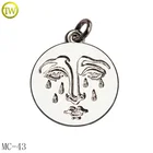 Fashion designer tags logos silver color round metal bracelet charms jewelry pendant