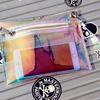 2018 Colorful Fashion Small Transparent Laser Pvc Candy Hologram Envelope Clutch Tote Handbag for Ladies