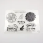 Flower diy decoration Soft pvc rubber clear stamps birthday thank you card