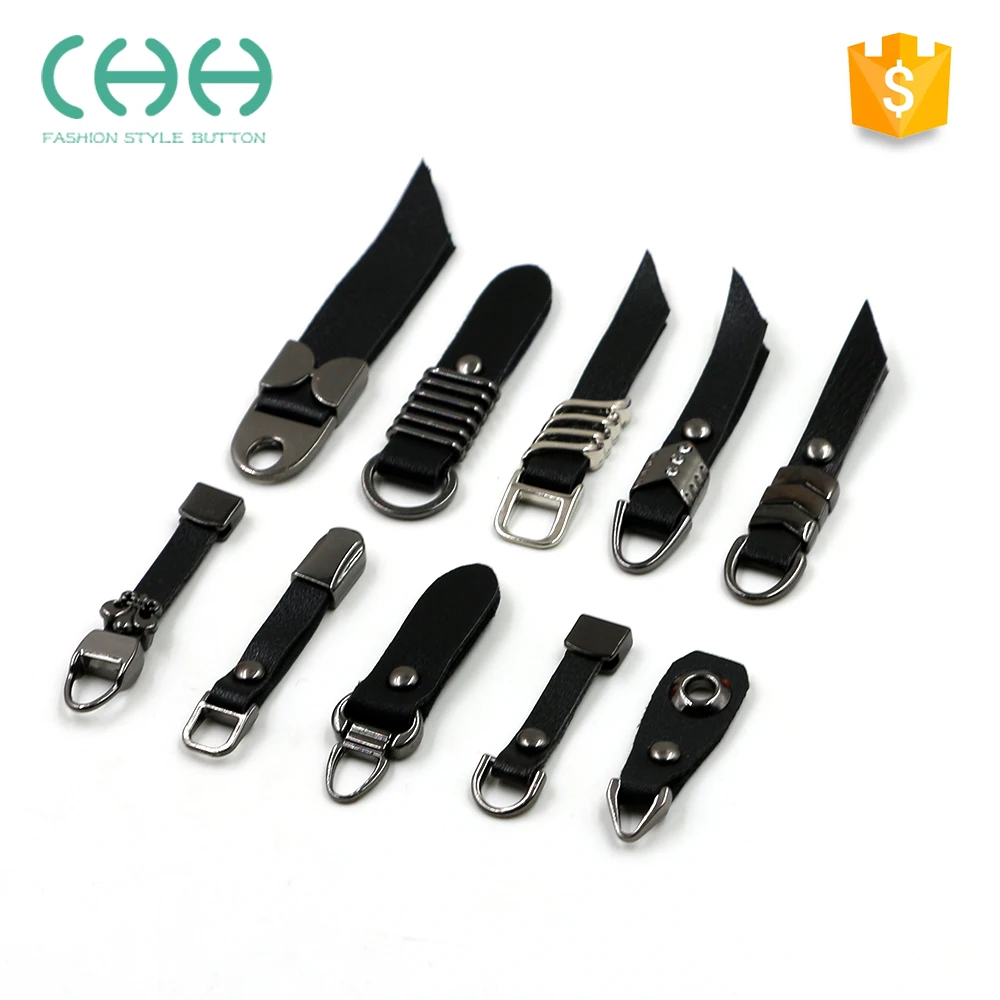 latest style elegant appearance metal leather zipper puller for