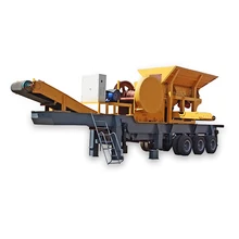 Mobile impact crusher with vibrating screen crushing line for sale