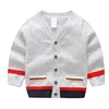 Children'S Cardigan Long Sleeved V Collar Knitted Cotton Sweater