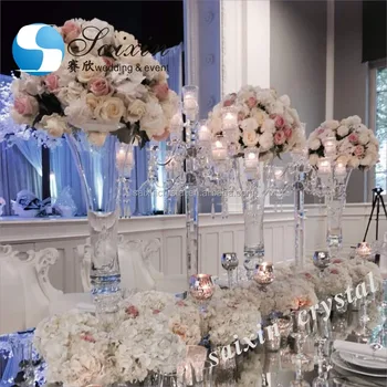 Wholesale Cheap Horn Shape Tall Glass Vase For Wedding Centerpieces