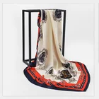 Bohemia Style Hijab Woman Square Scarf Malaysia Printed Silk Tudung Ready Stock Free Shipping