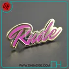 Good quality metal letter lapel pin soft enamel suit pin badge