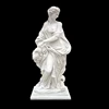 Welcome white marble lady grape girl sculpture with basket statue