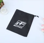 eco-friendly custom 210T black polyester drawstring pouch bag