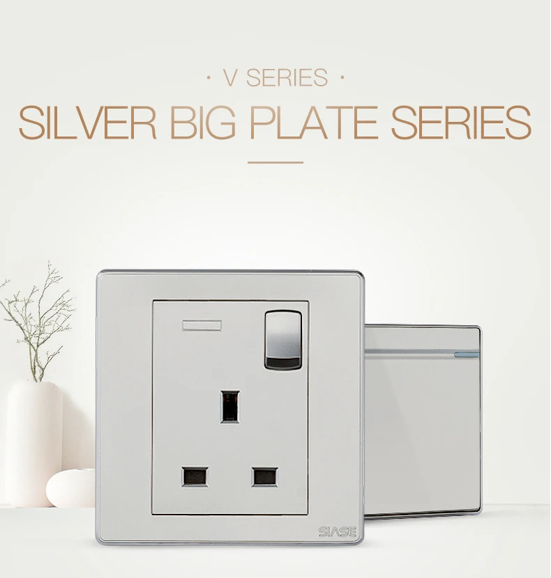 AC power newly frameless home switches 2 gang metal light switch