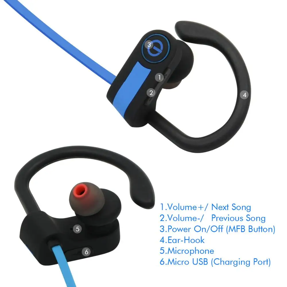 Running Sport V5.0 bass Bluetooth Earphone D20 QY7 U8 Wireless Stereo Earhook earphones wireless headset bluetooth - ANKUX.COM