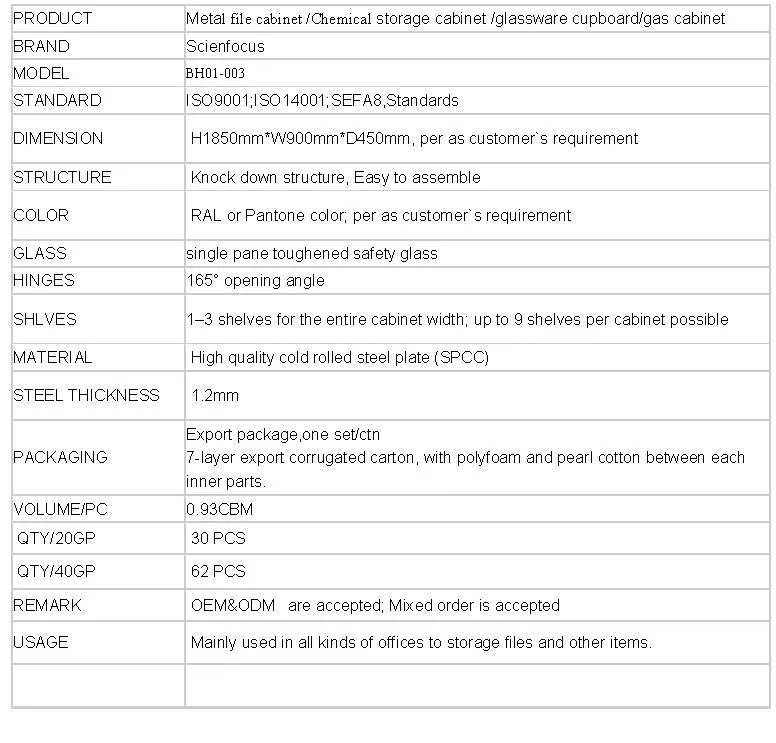 Waterproof Office Storage Plan Cabinet with Steel Swing Door Metal Bench Sample for Lab Filing