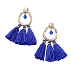 2019 Spring Latest Design US Wild Metal Statement Jewelry Royal Blue Elegant Tassel Dangle Earrings