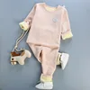 Wholesale Kids Clothing Outfit 2pcs Baby Winter Suit With Top + Matching Pant Toddlers Pajamas Sets