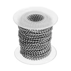 DGXS 100meter per Roll 3mm nickel free Metal silver bead ball military army dog tags chain necklace blulk for crafts