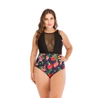 Wholesale Plus Size Swimwear Transparent One Piece Floral Print Brazilian Bikini Manufacturer Sexy Swimwear
