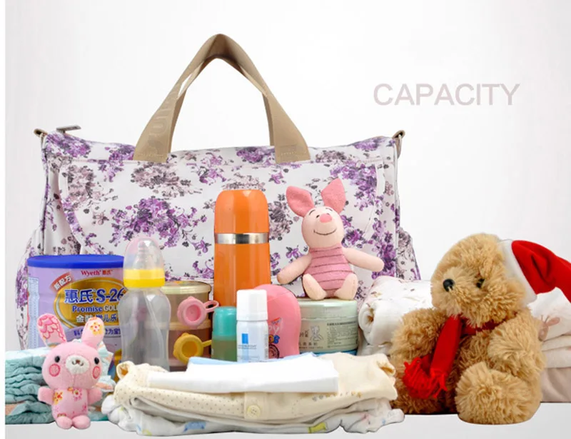 6 PcsSet Baby Diaper Bag Large Maternity Nappy Handbag Multifunction Mummy Travel Baby Care Stroller Tote Shoulder Bags BB6022 (20)