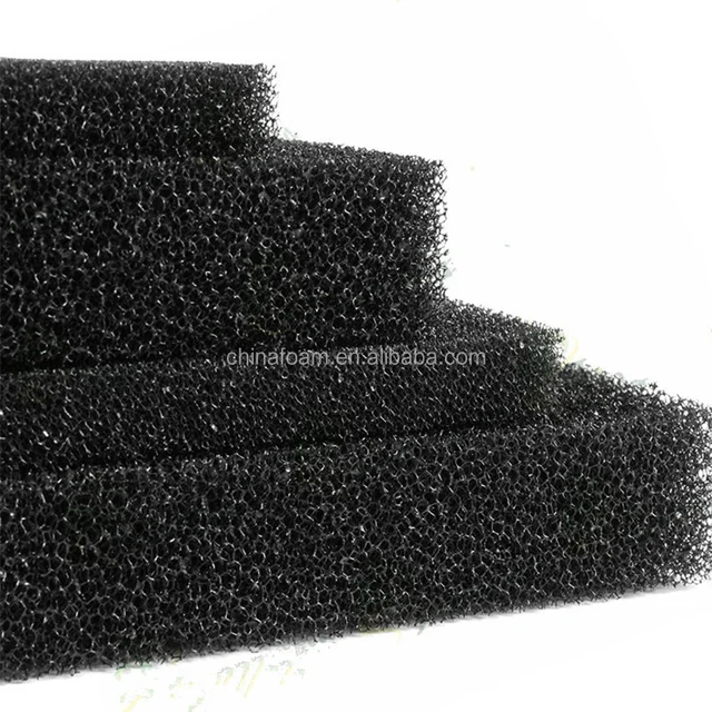 dust proof black activated carbon 45 ppi filter foam sponge