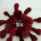 High Quality Fox Fur Keychain/Rabbit Fur Pom poms/Real Fox Fur