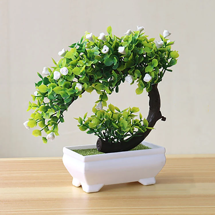 Yapay çiçek bonsai plastik yapay bitki yapay gül ağacı ev ofis dekor için