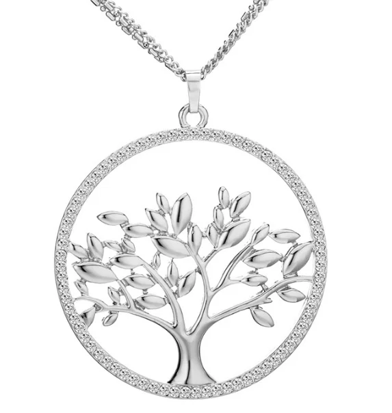 Fashion Direct Sales 925 Silver Family Tree Pendant Necklace 925 Silver for Christmas Gift and Birthday Gift