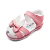 factory shoes prices baby toddler cute rabbit bow sandals shoes Genuine leather for girl wholesale