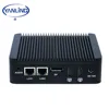 China factory price Fanless industrial desktop computer Intel processor N3160 quad core mini pc with 2 HD