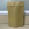 Kraft stand up zip pouch brown kraft paper bags dried food packaging bags