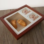 3D Baby Casting Kit with wood panting picture frame baby Foot and hand print kit