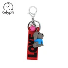 Wholesale OEM custom logo 3d dog animal keychain anime puppy keyring for promotional gift