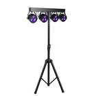 12x4W RGB UV 4in1 Quad Color LED Stage Wash Lighting System Par Light Set with Tripod Stand