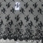 chantilly lace fabric floral 1.5 meter black bridal eyelash lace fabric